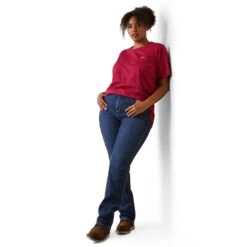 Ariat® Ladies Rebar Cotton Strong™ Cherries Jubilee Pink T-Shirt 10043562 -Ariat Shoes Shop S23 WMS WORK 10043562 full plus