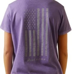 Ariat Ladies Rebar Cotton Reflective USA Flag Paisley Purple Graphic Tee 10043847 -Ariat Shoes Shop S23 WMS WORK 10043847 detail03