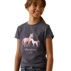 Ariat® Youth Girl's Periscope Cuteness Horse Graphic T-Shirt 10043741 -Ariat Shoes Shop S23 YTH ENGL 10043741 detail01