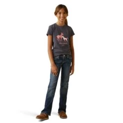 Ariat® Youth Girl's Periscope Cuteness Horse Graphic T-Shirt 10043741 -Ariat Shoes Shop S23 YTH ENGL 10043741 full