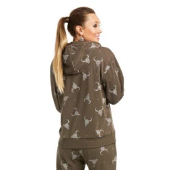 Ariat Ladies Ranch N Chill Brown Printed Sweatshirt 10037220 -Ariat Shoes Shop ranch n chill sweatshirt back 10037220 ariat 90014.1631823863