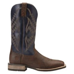 Ariat Men's Tycoon Bar Top Brown & Arizona Sky Square Toe Boots 10014053 -Ariat Shoes Shop 10014053 side1