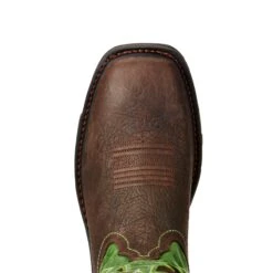 Ariat® Men's WorkHog Wide Square Toe Brown & Green Work Boots 10020083 -Ariat Shoes Shop 10020083 toe