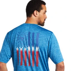 Ariat Men's Vertical Flag Graphic Blue T-Shirt 10040633 -Ariat Shoes Shop 10040633 01