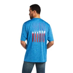 Ariat Men's Vertical Flag Graphic Blue T-Shirt 10040633