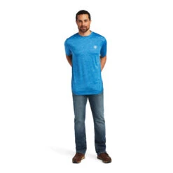 Ariat Men's Vertical Flag Graphic Blue T-Shirt 10040633 -Ariat Shoes Shop 10040633 full