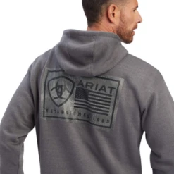 Ariat® Men's EST Block Charcoal Grey Pullover Hoodie 10041723 -Ariat Shoes Shop 10041723a