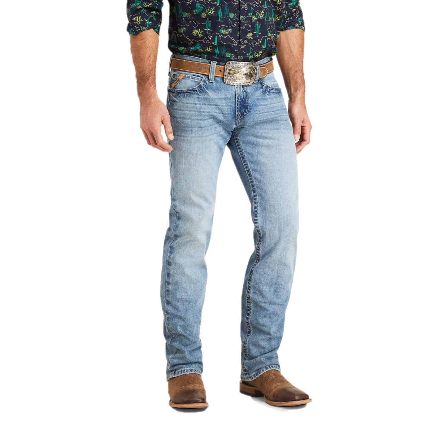 Ariat® Men's M7 Slim Fit Light Wash Straight Leg Jeans 10043187 4 Ariat® Men's M7 Slim Fit Light Wash Straight Leg Jeans 10043187 - Image 2