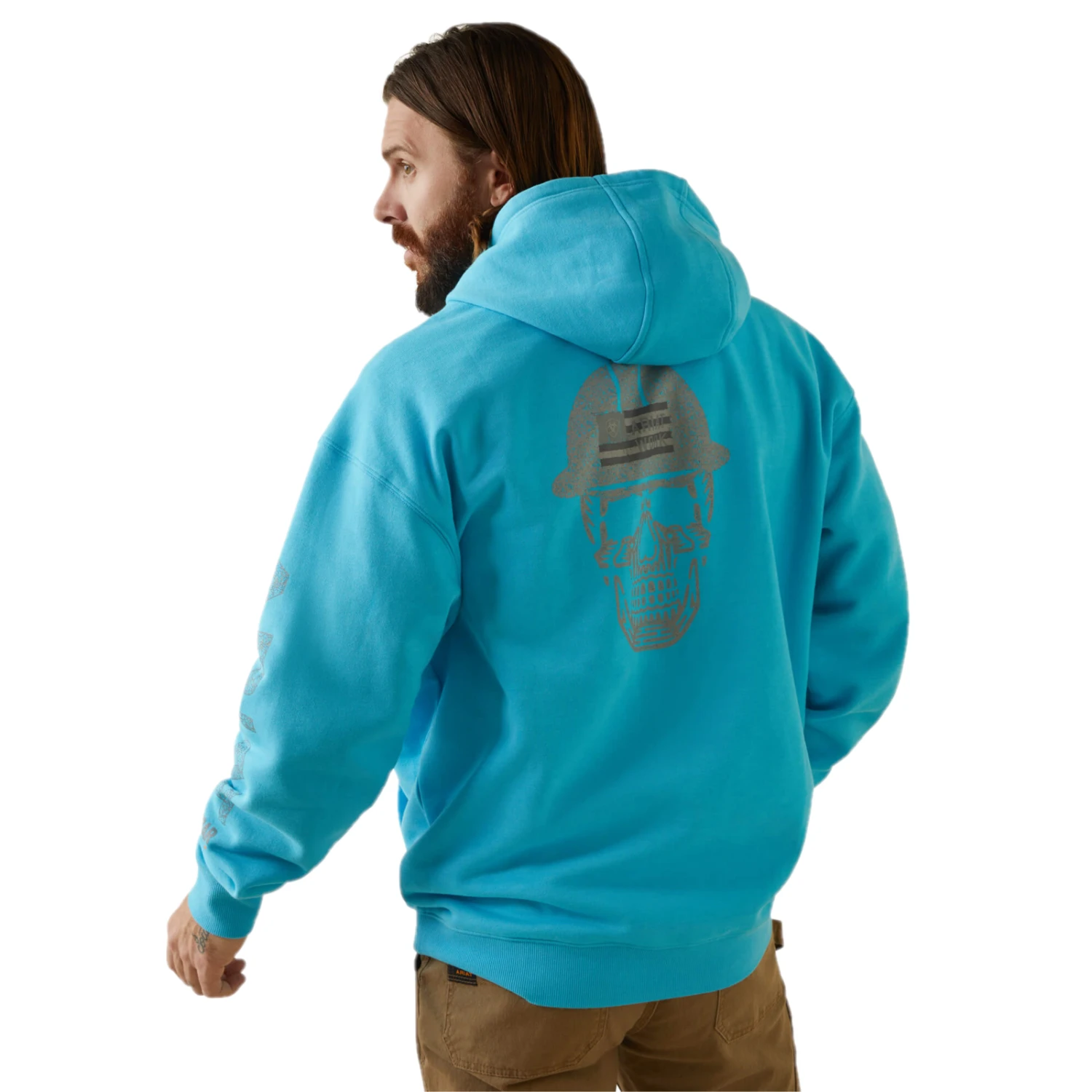 Ariat® Men's Rebar Roughneck Heather Blue Pullover Hoodie 10043362 6 Ariat® Men's Rebar Roughneck Heather Blue Pullover Hoodie 10043362 - Image 4