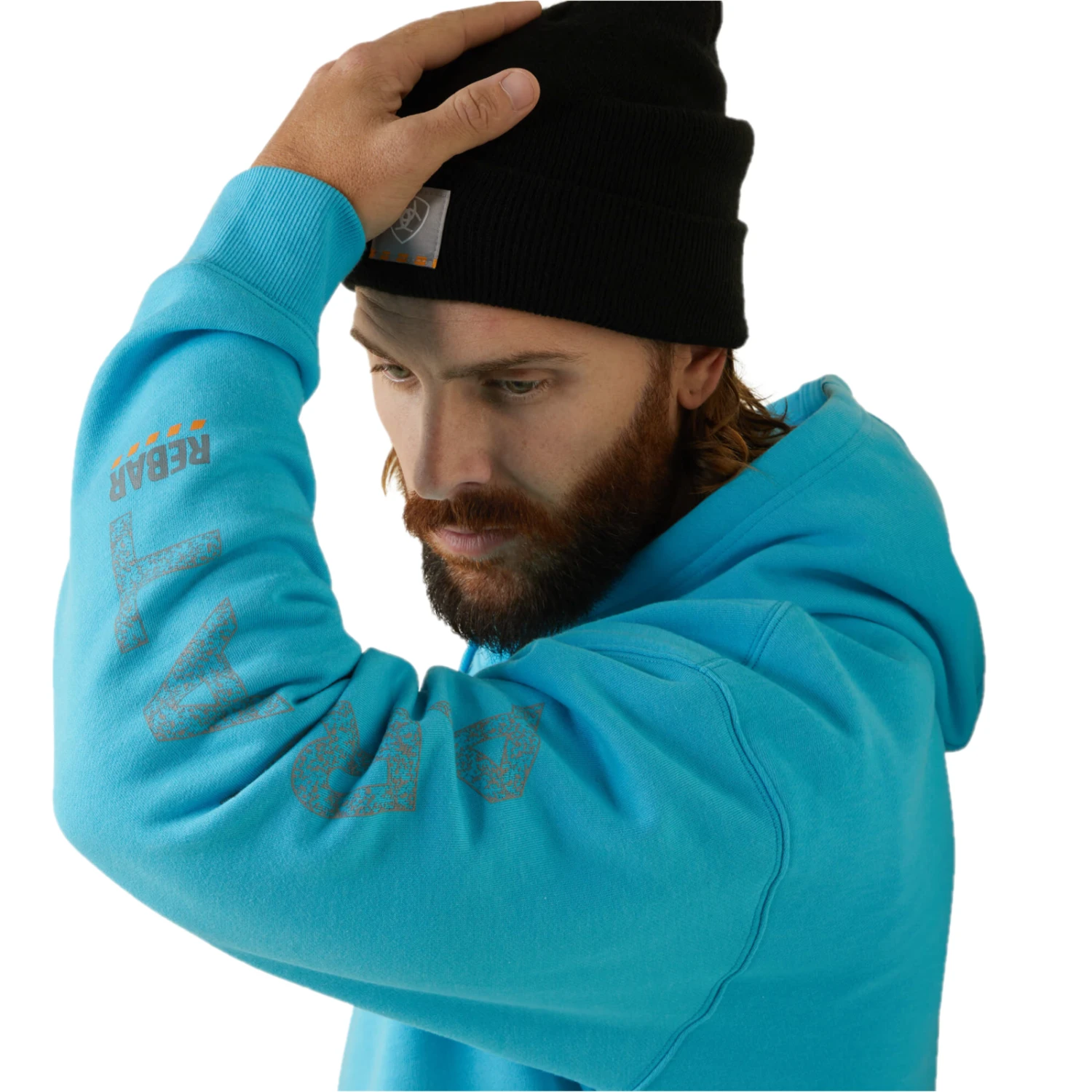 Ariat® Men's Rebar Roughneck Heather Blue Pullover Hoodie 10043362 4 Ariat® Men's Rebar Roughneck Heather Blue Pullover Hoodie 10043362 - Image 2