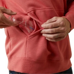 Ariat® Men's Rebar Roughneck Heather Coral Pullover Hoodie 10043363 12 Ariat® Men's Rebar Roughneck Heather Coral Pullover Hoodie 10043363 -Ariat Shoes Shop 10043363g