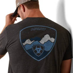 Ariat® Men's Logoscape Charcoal Heather Graphic T-Shirt 10044775 -Ariat Shoes Shop 10044775c
