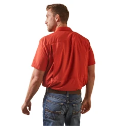 Ariat® Men's VentTEK™ Outbound Fitted Red Button Down Shirt 10045035 -Ariat Shoes Shop 10045035e