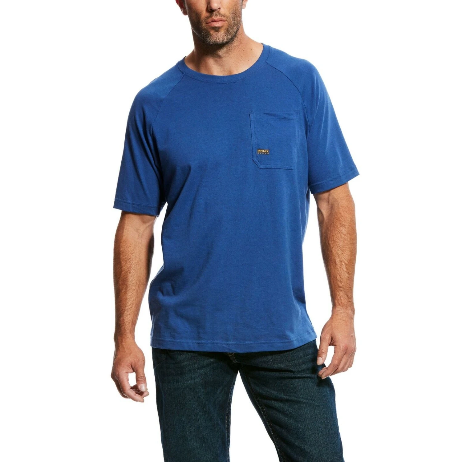 Ariat® Men's Rebar CottonStrong Blue Short Sleeve T-Shirt 10025377 3 Ariat® Men's Rebar CottonStrong Blue Short Sleeve T-Shirt 10025377