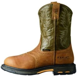 Ariat Men's WorkHog Pull-On H2O Boots Aged Bark Army Green 10008633 -Ariat Shoes Shop Ariat 2
