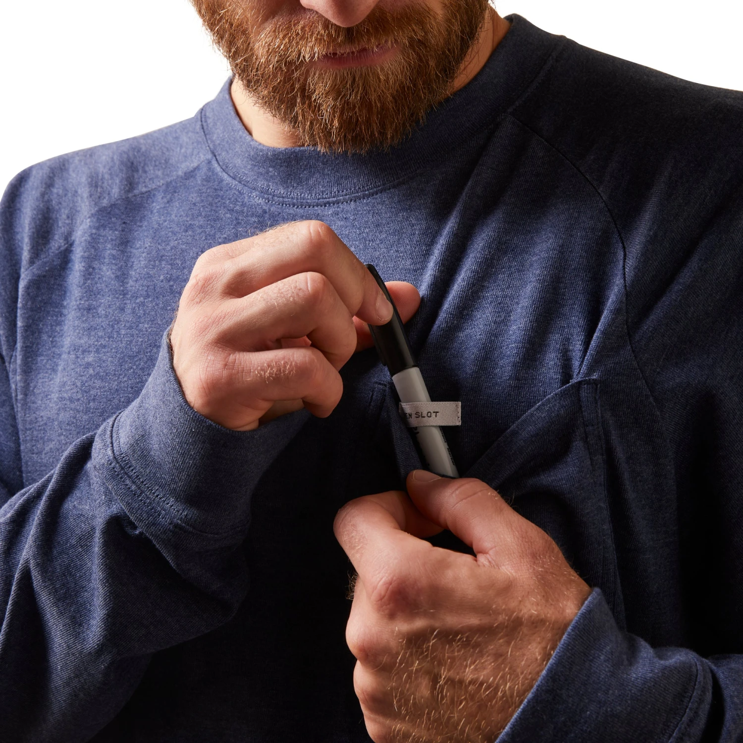 Ariat® Men's Rebar Cotton Strong Navy Heather Graphic T-Shirt 10032968 6 Ariat® Men's Rebar Cotton Strong Navy Heather Graphic T-Shirt 10032968 - Image 4