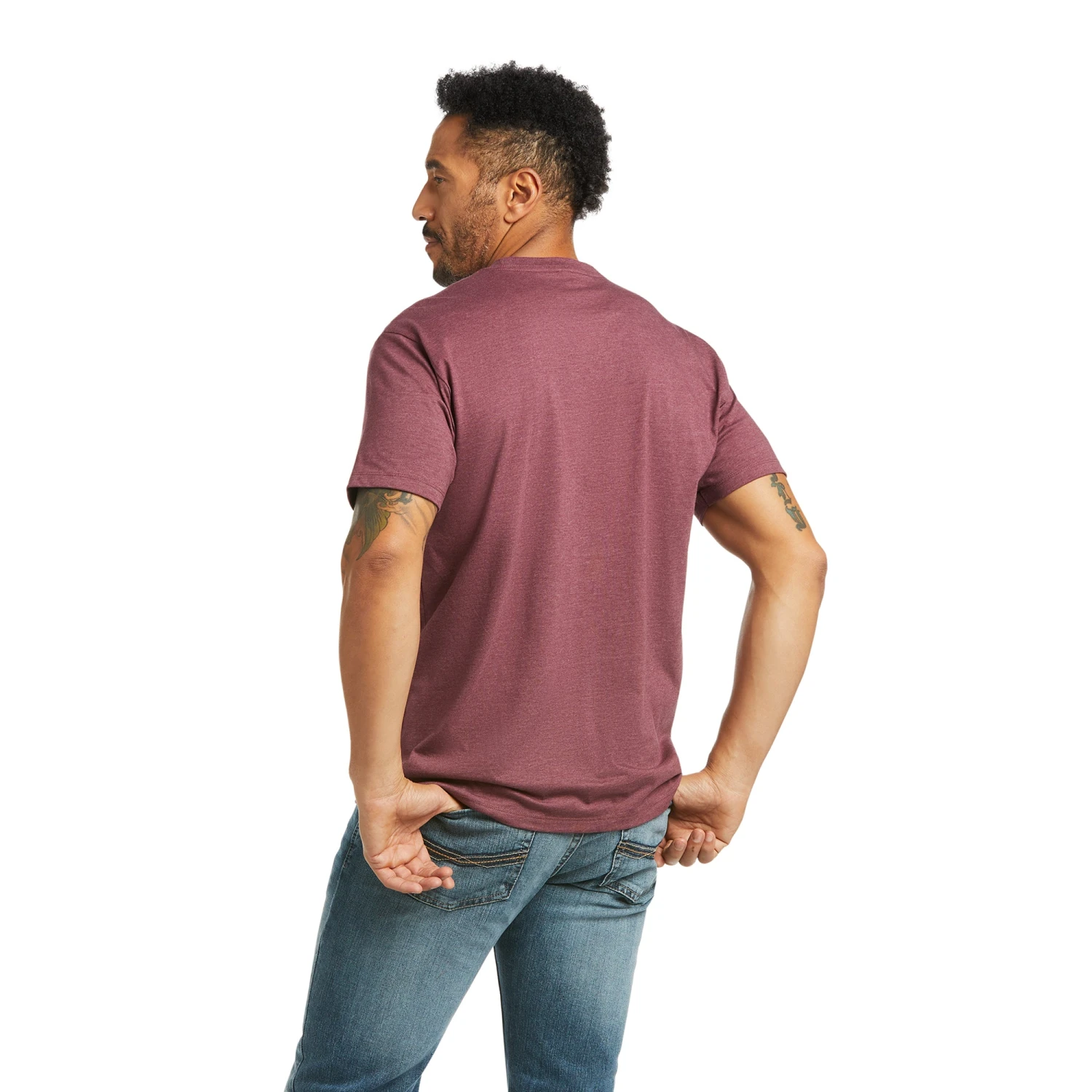 Ariat® Men's Underline Burgundy Heather T-Shirt 10037021 4 Ariat® Men's Underline Burgundy Heather T-Shirt 10037021 - Image 2