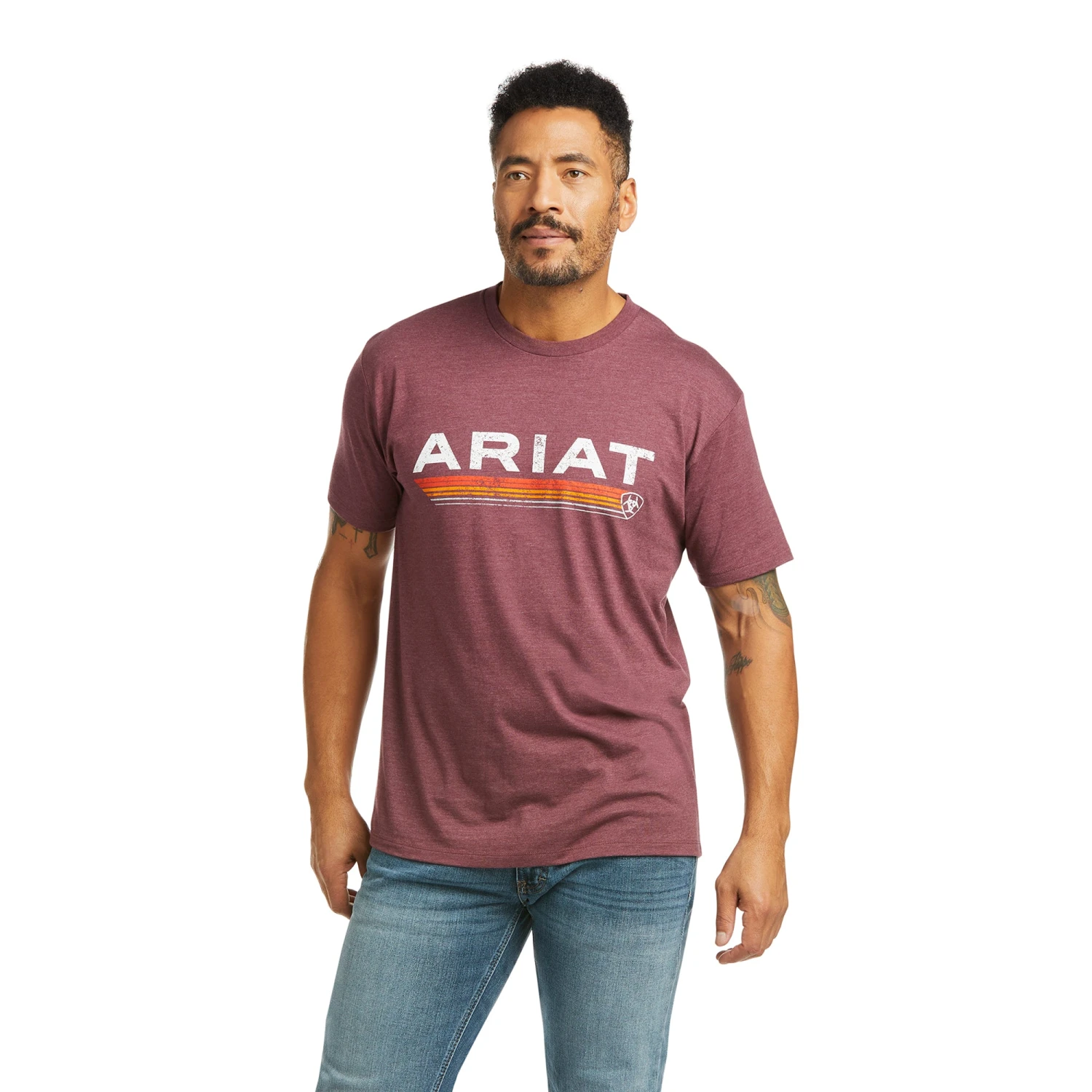 Ariat® Men's Underline Burgundy Heather T-Shirt 10037021 3 Ariat® Men's Underline Burgundy Heather T-Shirt 10037021