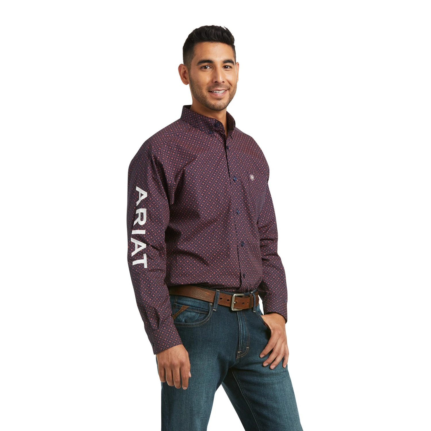 Ariat Men's Team Rives Casual Series Navy Long Sleeve Shirt 10037069 3 Ariat Men's Team Rives Casual Series Navy Long Sleeve Shirt 10037069