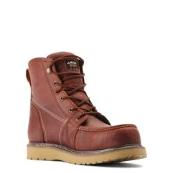 Ariat Men's Rebar Wedge MOC 6" H2O Rusted Copper Boots 10035917 -Ariat Shoes Shop F21 MNS WORK 10035917 medial 1