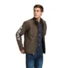 Ariat® Men's New Team Banyan Bark Heather Softshell Jacket 10041276 -Ariat Shoes Shop F22 MNS ENGL 10041276 front