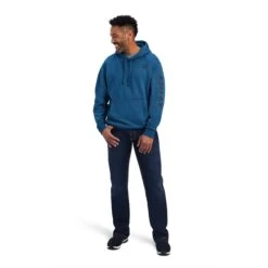 Ariat® Men's Logo Poseidon Heather Blue Hoodie 10041803 9 Ariat® Men's Logo Poseidon Heather Blue Hoodie 10041803 -Ariat Shoes Shop F22 MNS WEST 10041803 full