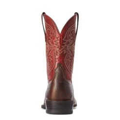 Ariat® Men's Sport Pardner Matte Brown & Red Square Toe Boots 10042391 -Ariat Shoes Shop F22 MNS WEST 10042391 heel