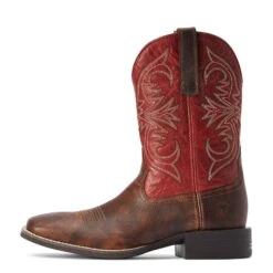 Ariat® Men's Sport Pardner Matte Brown & Red Square Toe Boots 10042391 -Ariat Shoes Shop F22 MNS WEST 10042391 side