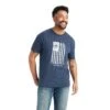 Ariat® Men's Faded American Flag Navy T-Shirt 10042656 -Ariat Shoes Shop F22 MNS WEST 10042656 front