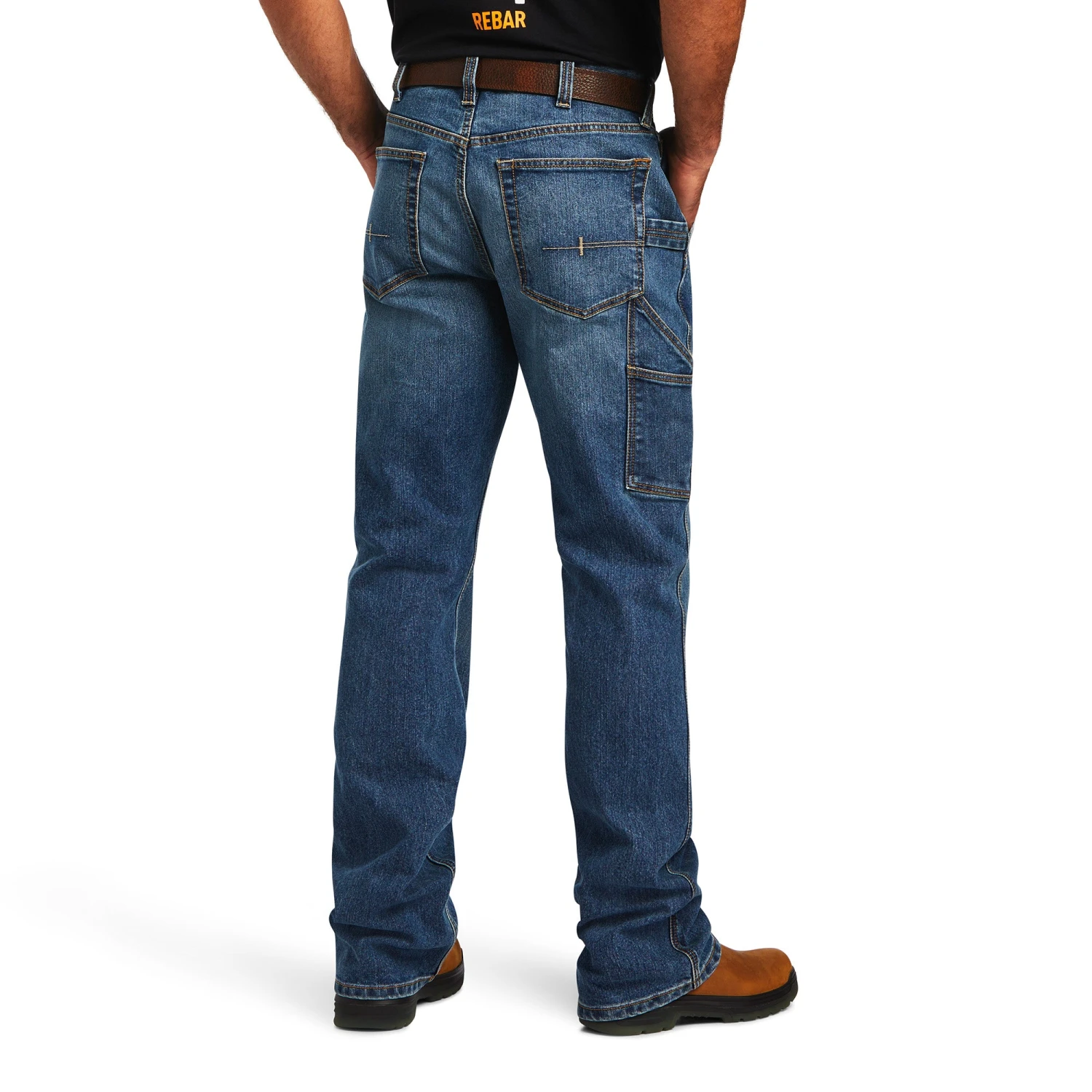 Ariat® Men's Rebar M4 DuraStretch™ Workhorse Bootcut Jeans 10041086 3 Ariat® Men's Rebar M4 DuraStretch™ Workhorse Bootcut Jeans 10041086