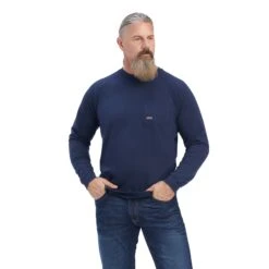 Ariat® Men's Rebar Cotton Strong Navy T-Shirt 10041489