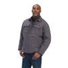 Ariat Men's Rebar DuraCanvas Sherpa Lined Grey Jacket 10041505 -Ariat Shoes Shop F22 MNS WORK 10041505 front