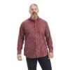 Ariat® Men's FR Payne Long Sleeve Cherry Mahogany Work Shirt 10041683 -Ariat Shoes Shop F22 MNS WORK 10041683 front