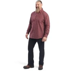 Ariat® Men's FR Payne Long Sleeve Cherry Mahogany Work Shirt 10041683 9 Ariat® Men's FR Payne Long Sleeve Cherry Mahogany Work Shirt 10041683 -Ariat Shoes Shop F22 MNS WORK 10041683 full