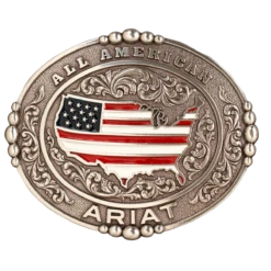 Ariat Men's Oval All American Silver Belt Buckle A37052