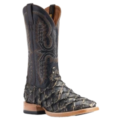 Ariat® Men's Deep Water Exotic Distressed Black Western Boots 10044420