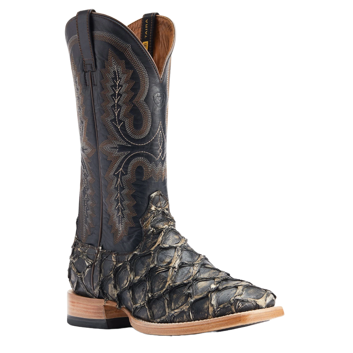 Ariat® Men's Deep Water Exotic Distressed Black Western Boots 10044420 3 Ariat® Men's Deep Water Exotic Distressed Black Western Boots 10044420