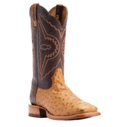 Ariat Men's Broncy Antique Saddle Full QuillSquare Toe Boots 10044419