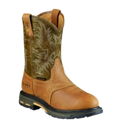 Ariat Men's WorkHog Pull-On H2O Boots Aged Bark Army Green 10008633