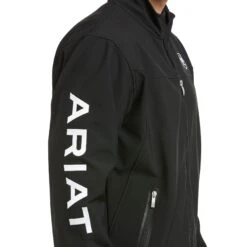 Ariat® Men's New Team Black Full-Zip Softshell Jacket 10019279 -Ariat Shoes Shop S17 MNS ENGL 10019279 detail01