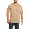 Ariat® Men's Rebar Heat Fighter SS Khaki T-Shirt 10031036 -Ariat Shoes Shop S21 MNS WORK 10031036 front