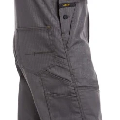 Ariat® Mens Rebar DuraCanvas Unlined Grey Bibs 10034653 -Ariat Shoes Shop S21 MNS WORK 10034653 detail01