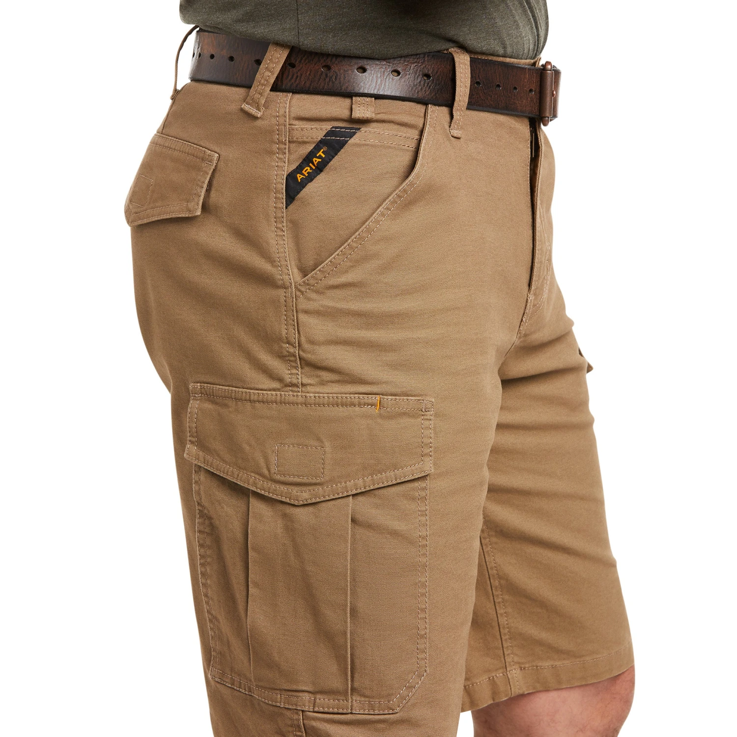 Ariat Men's Rebar Relaxed Durastretch Field Khaki Cargo Shorts 10034680 5 Ariat Men's Rebar Relaxed Durastretch Field Khaki Cargo Shorts 10034680 - Image 3