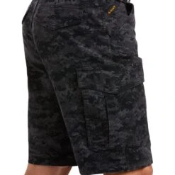Ariat Mens Rebar Relaxed Durastretch Black Camo Cargo Shorts 10034682 -Ariat Shoes Shop S21 MNS WORK 10034682 detail01