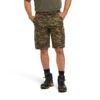 Ariat Mens Rebar Relaxed Durastretch Olive Camo Cargo Shorts 10034723 -Ariat Shoes Shop S21 MNS WORK 10034723 front