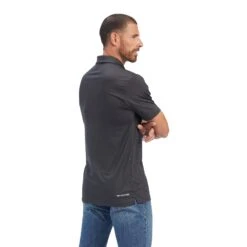 Ariat Men's Charger 2.0 Charcoal Fitted Polo Shirt 10039548 -Ariat Shoes Shop S22 MNS WEST 10039548 back