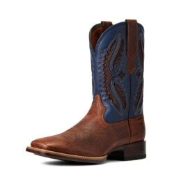 Ariat® Men's VentTEK™ 360° Rowder Tan & Blue Boots 10040238 10 Ariat® Men's VentTEK™ 360° Rowder Tan & Blue Boots 10040238 -Ariat Shoes Shop S22 MNS WEST 10040238 3 4 front