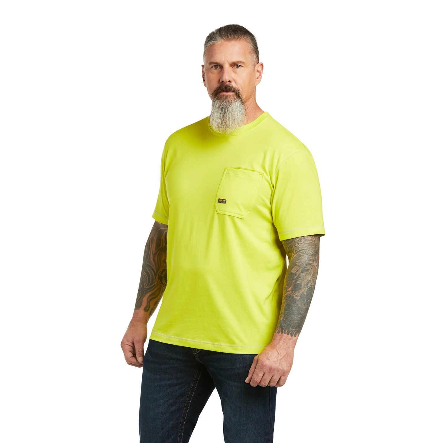 Ariat Men's Rebar Workman Logo Yellow Short Sleeve T-shirt 10039486 4 Ariat Men's Rebar Workman Logo Yellow Short Sleeve T-shirt 10039486 - Image 2