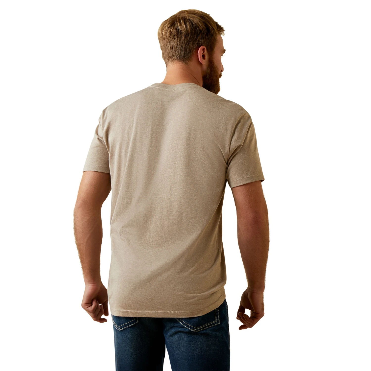 Ariat® Men's Surf & Turf Western Aloha Oatmeal Heather Tee 10044012 4 Ariat® Men's Surf & Turf Western Aloha Oatmeal Heather Tee 10044012 - Image 2