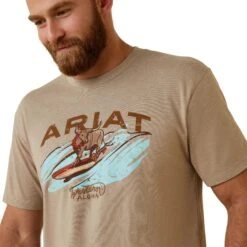Ariat® Men's Surf & Turf Western Aloha Oatmeal Heather Tee 10044012 7 Ariat® Men's Surf & Turf Western Aloha Oatmeal Heather Tee 10044012 -Ariat Shoes Shop S23 MNS WEST 10044012 detail01